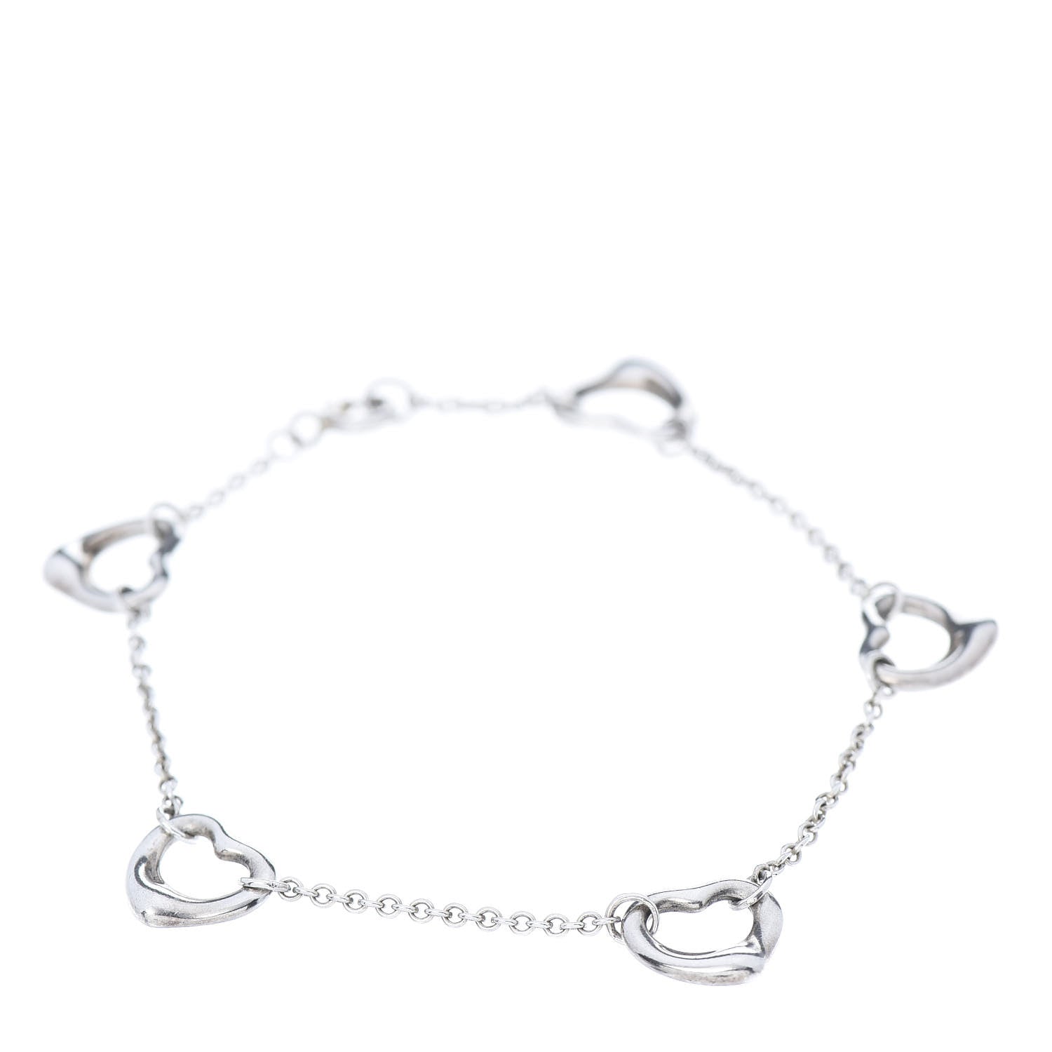 Tiffany Sterling Silver Elsa Peretti Open Heart Bracelet 1 of 4