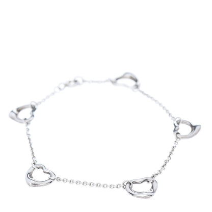 Tiffany Sterling Silver Elsa Peretti Open Heart Bracelet 1 of 4