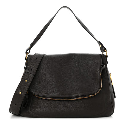 Tom Ford Pebbled Calfskin Large Jennifer Dark Brown 1 of 12