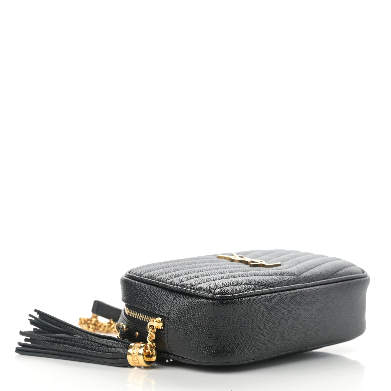Saint Laurent Grain De Poudre Matelasse Monogram Mini Lou Camera Bag Black 4 of 11