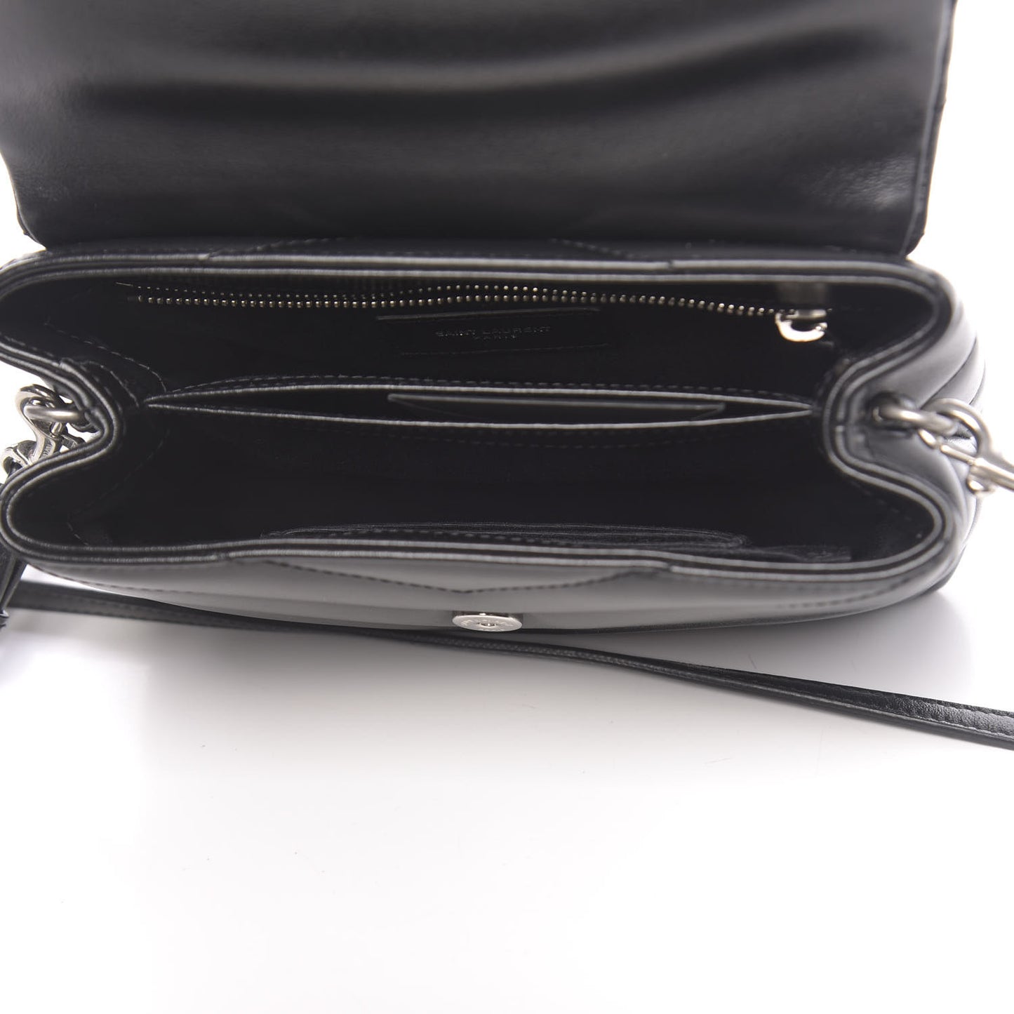 Calfskin Y Quilted Monogram Toy Loulou Crossbody Bag Black