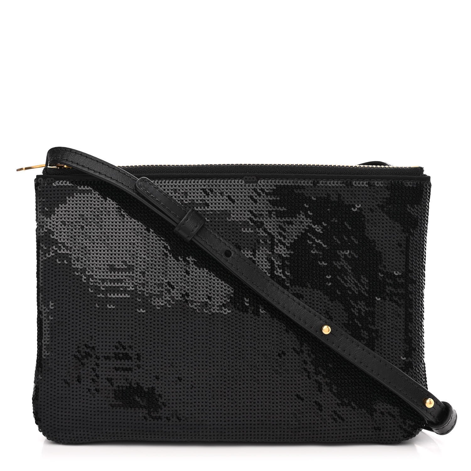 Celine Sequin Small Trio Crossbody Bag Black 1 of 12