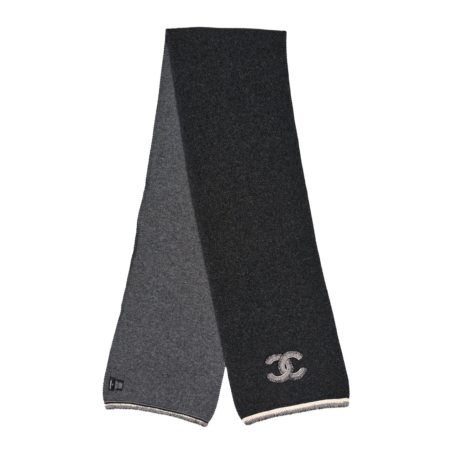 Cashmere Wool CC Stole Black White