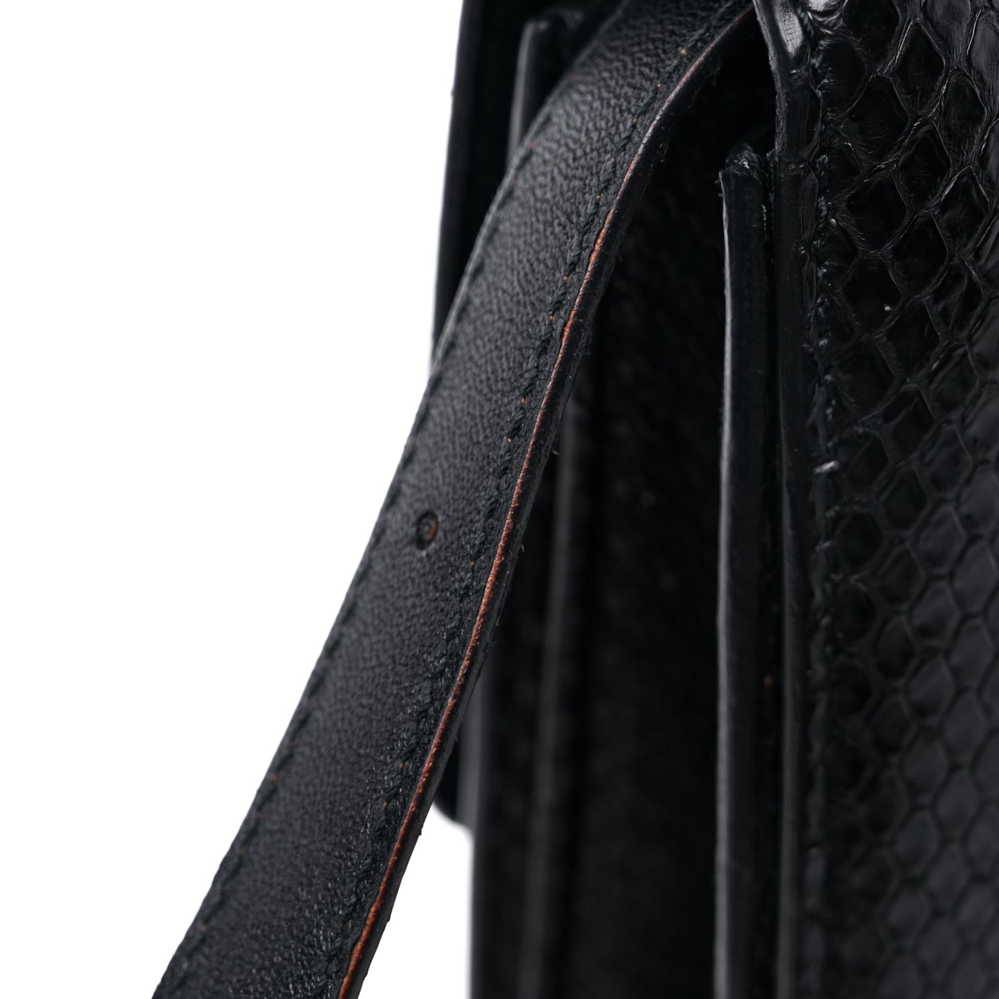 Python Medium Classic Box Flap Bag Black