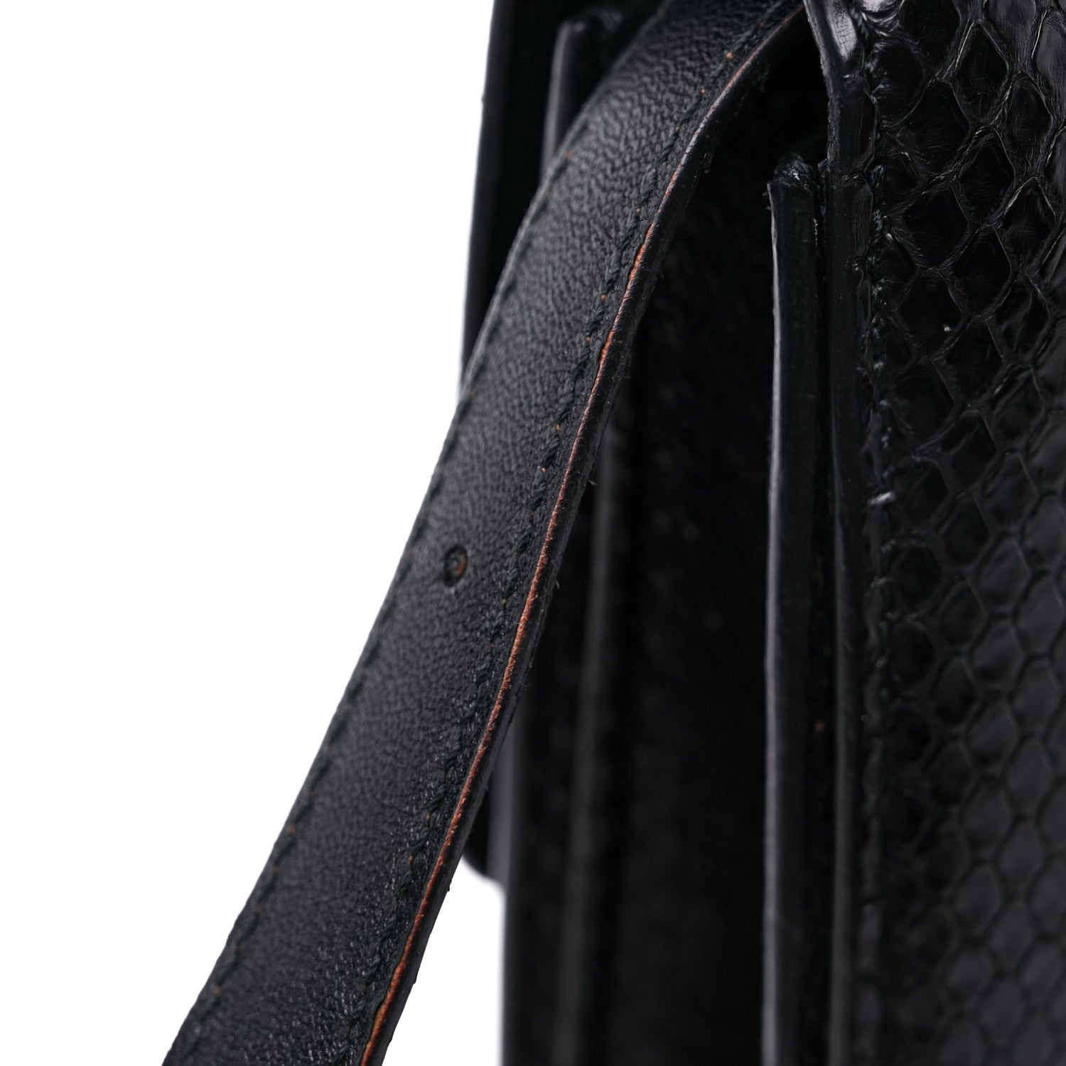Celine Python Medium Classic Box Flap Bag Black 16 of 16