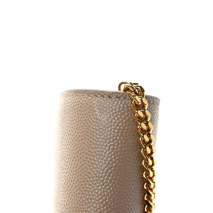 Saint Laurent Grain De Poudre Monogram Uptown Chain Wallet Dark Beige 11 of 12