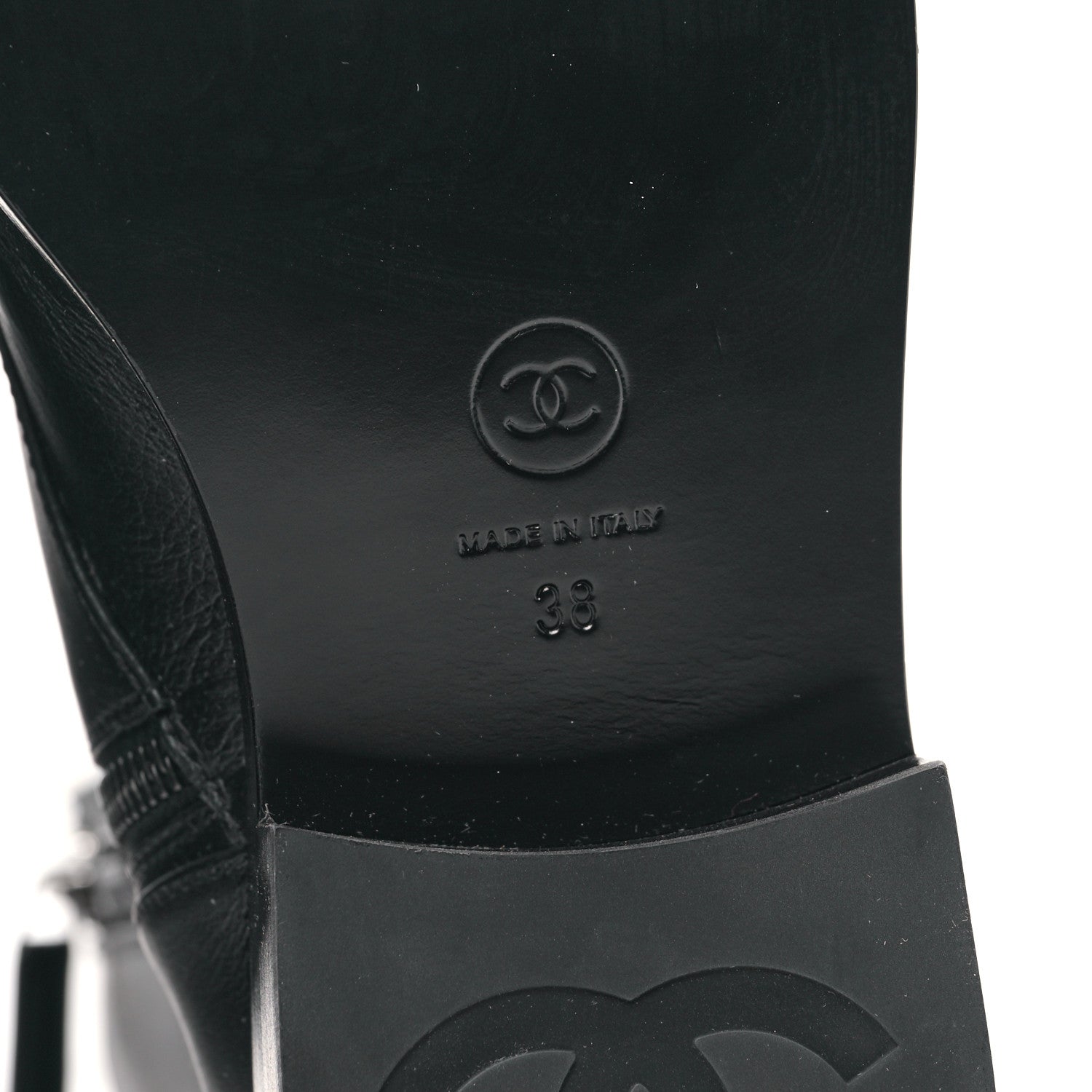 Chanel Calfskin Cap Toe Lace Up Combat Boots 38 Black 6 of 8