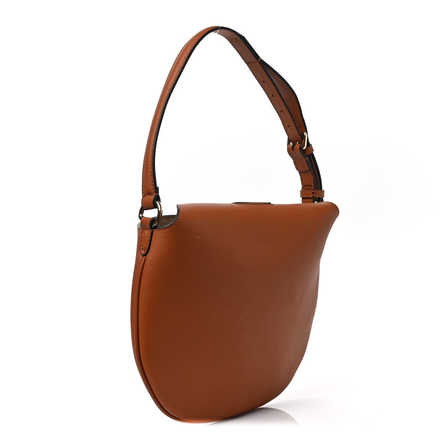 Vitello Grace Suede Small Croissant Hobo Brandy