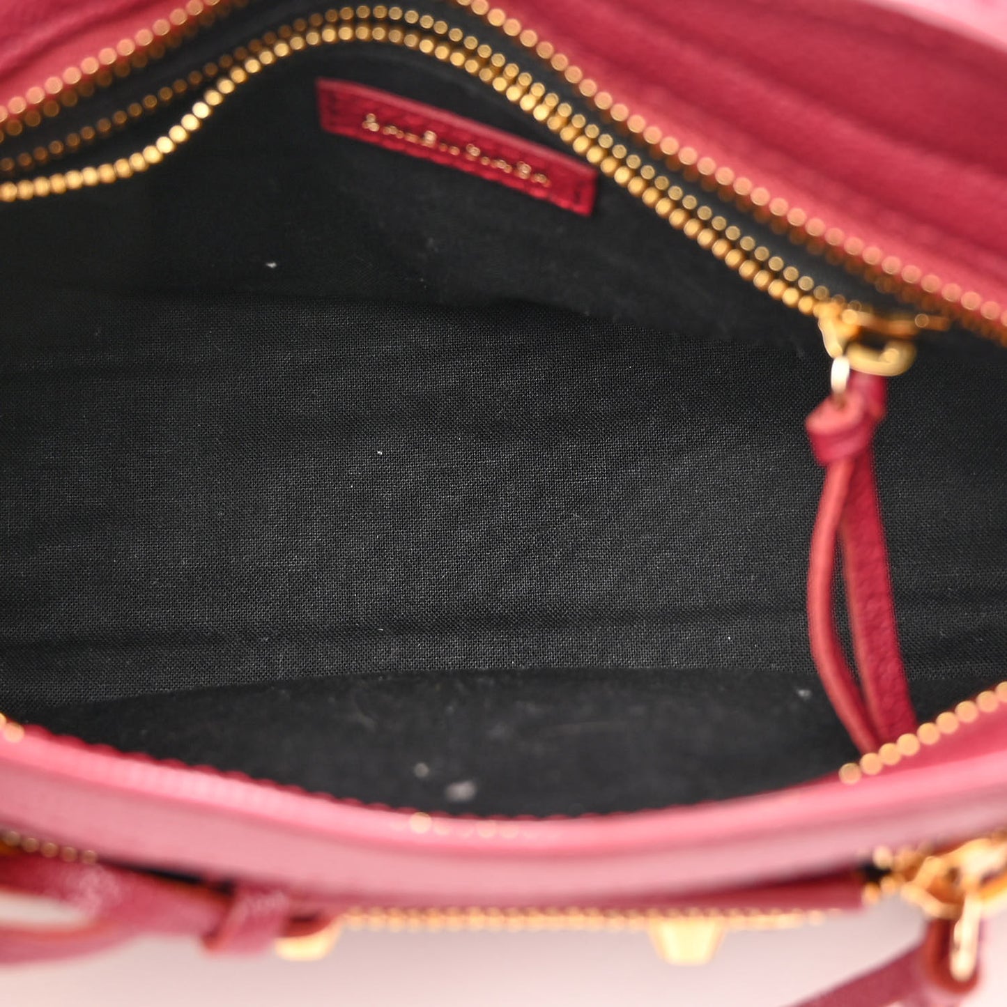 Chevre Gold Metallic Edge Hardware Mini City Rouge Grenat