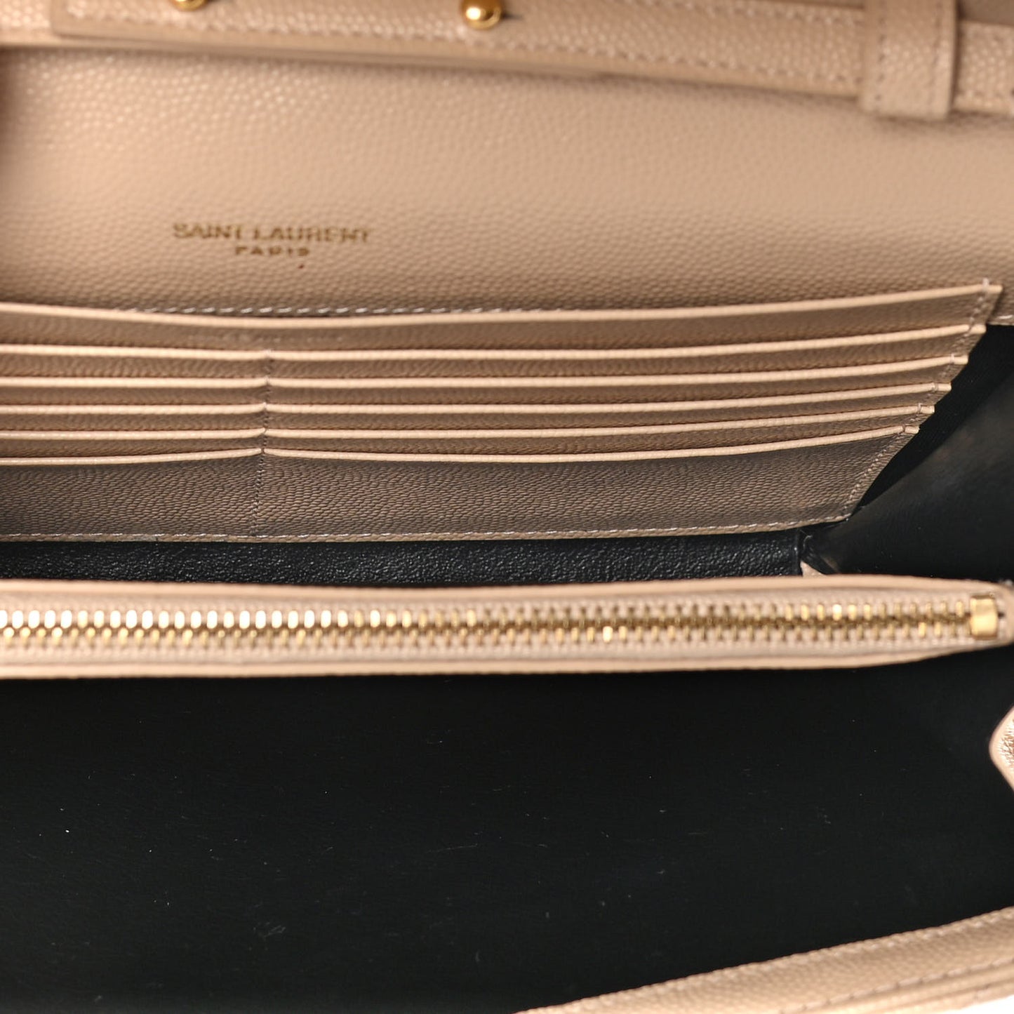Grain De Poudre Matelasse Chevron Monogram Chain Wallet Nude Powder