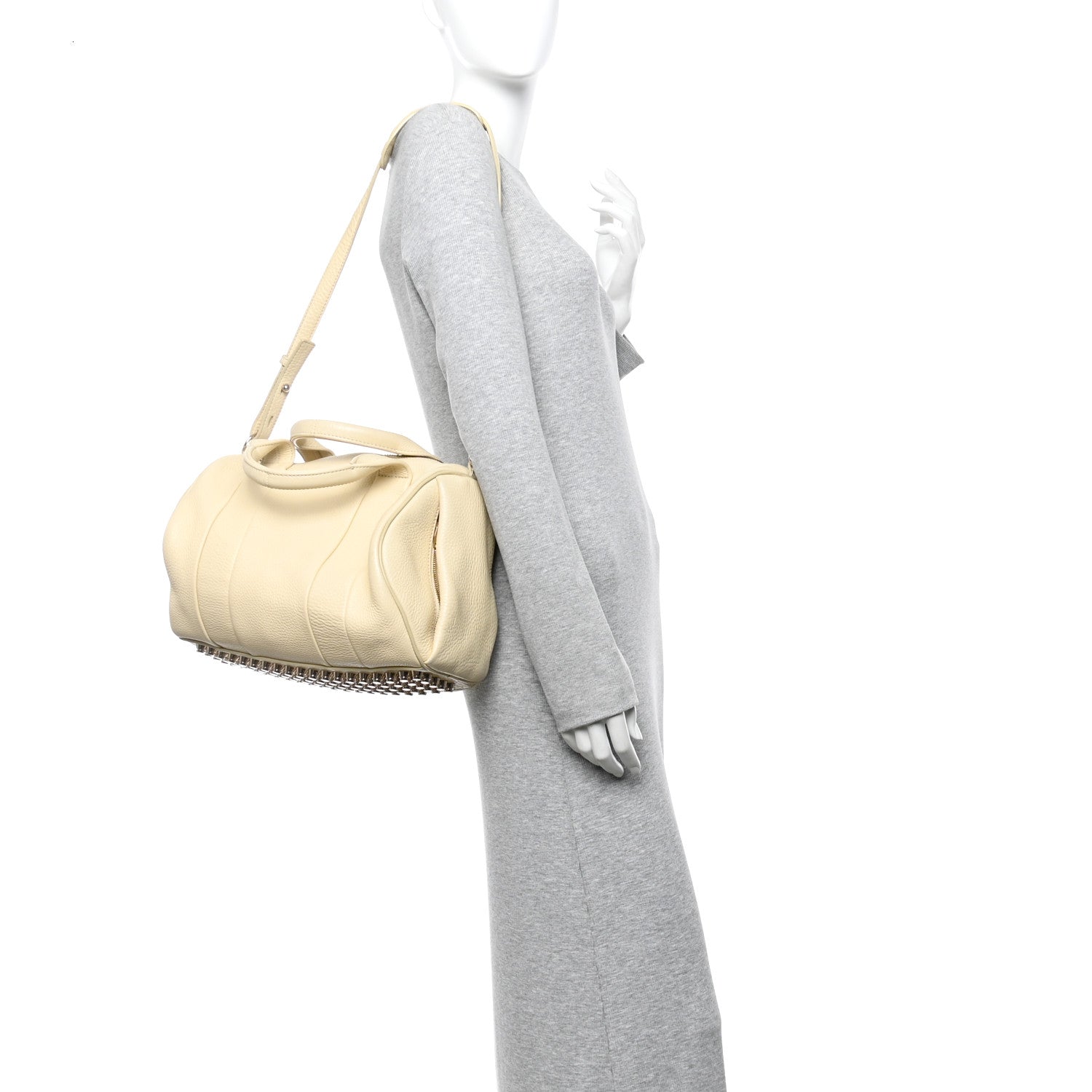 Alexander Wang Pebbled Lambskin Rocco Soft Meringue Pale Gold Hardware 2 of 9