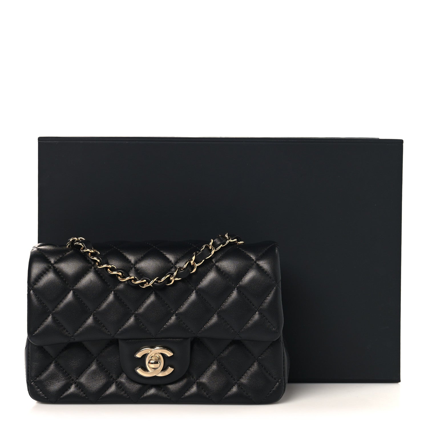 Chanel Lambskin Quilted Mini Rectangular Flap Black 11 of 11