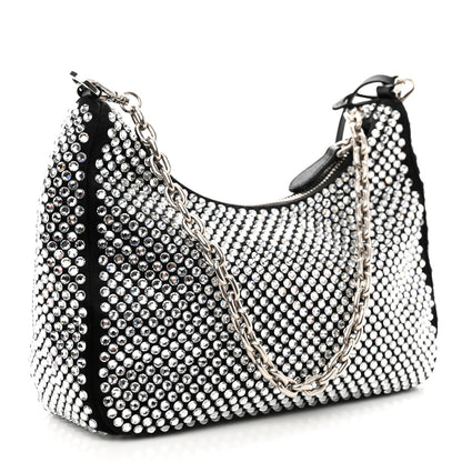 Prada Satin Crystal Re-Edition 2005 Shoulder Bag Cristal 3 of 10