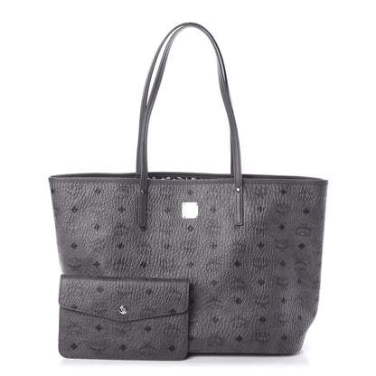 MCM Visetos Medium Reversible Shopper Tote Phantom Grey 1 of 13