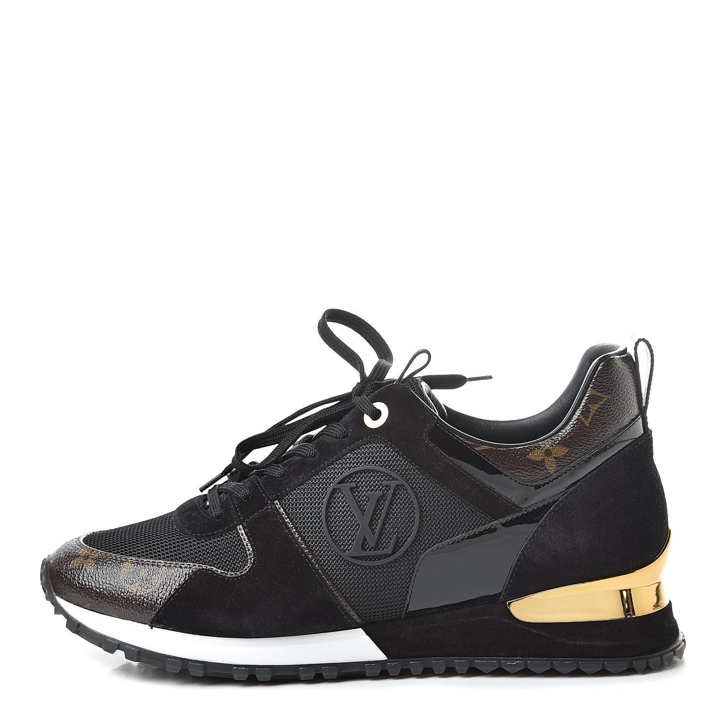 Suede Monogram Run Away Sneakers 40 Black