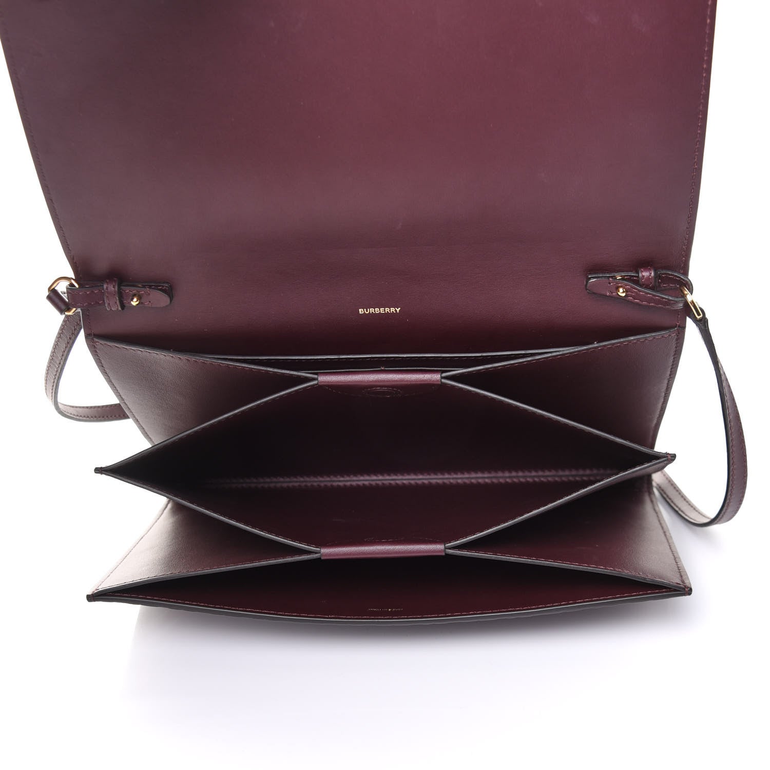 Burberry Calfskin Embossed Monogram Large Crossbody Oxblood 8 of 12
