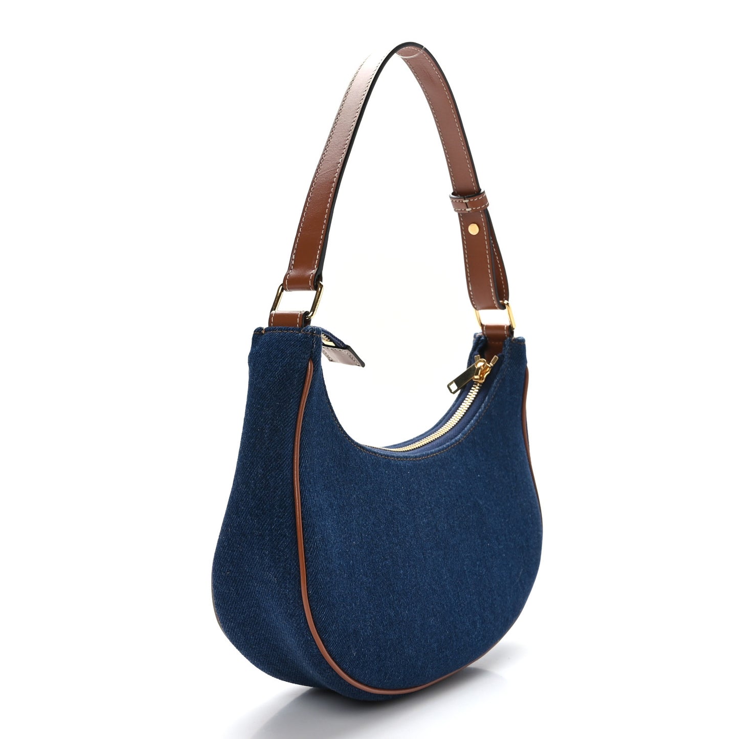 Denim Ava Shoulder Bag Navy Tan