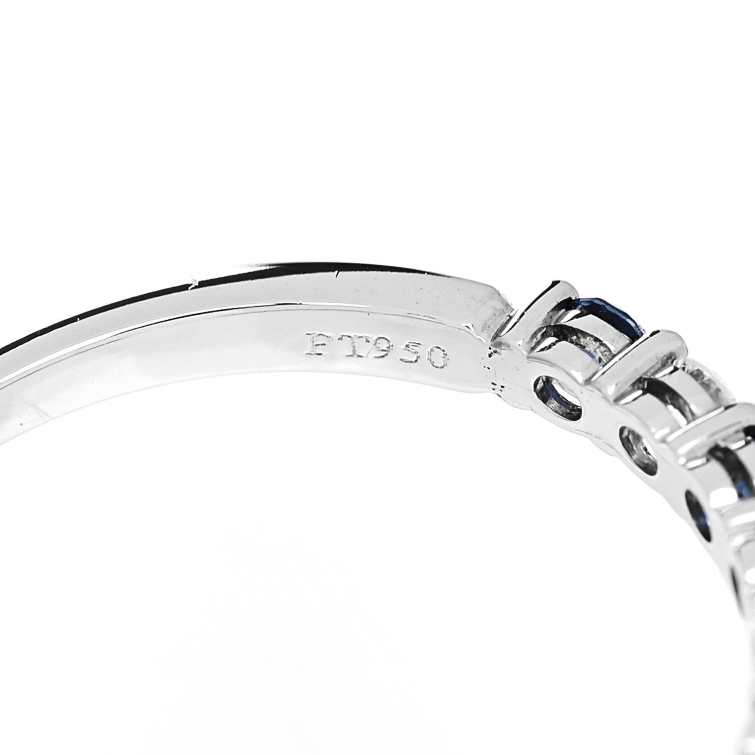 Tiffany Platinum Diamond Blue Sapphire Embrace Ring 53 6.25 5 of 5