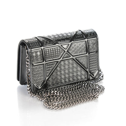 Christian Dior Metallic Patent Micro-Cannage Baby Diorama Flap Bag Onyx Black 3 of 6