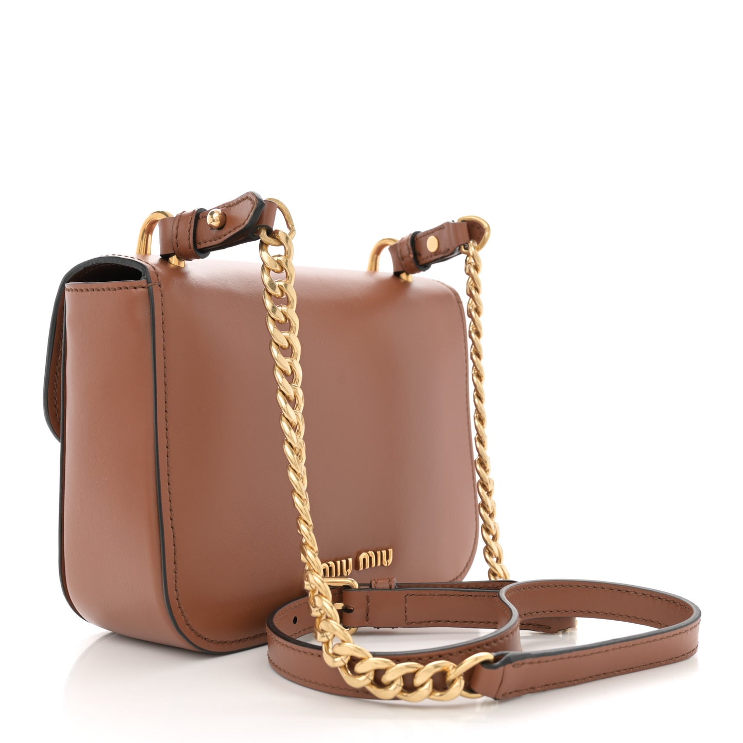 City Calf Lock Shoulder Bag Cognac