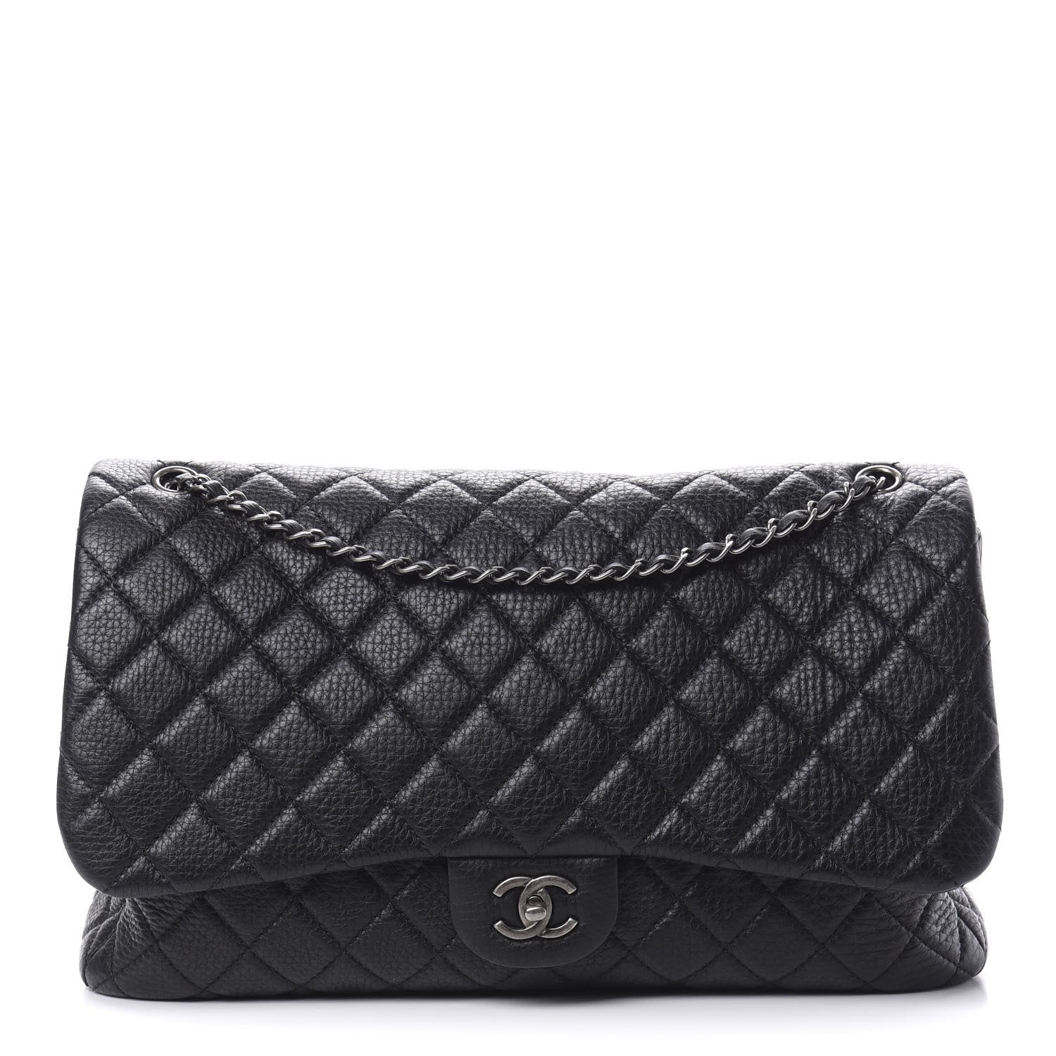 Chanel Calfskin Quilted XXL Travel Flap Bag Black 1 of 12