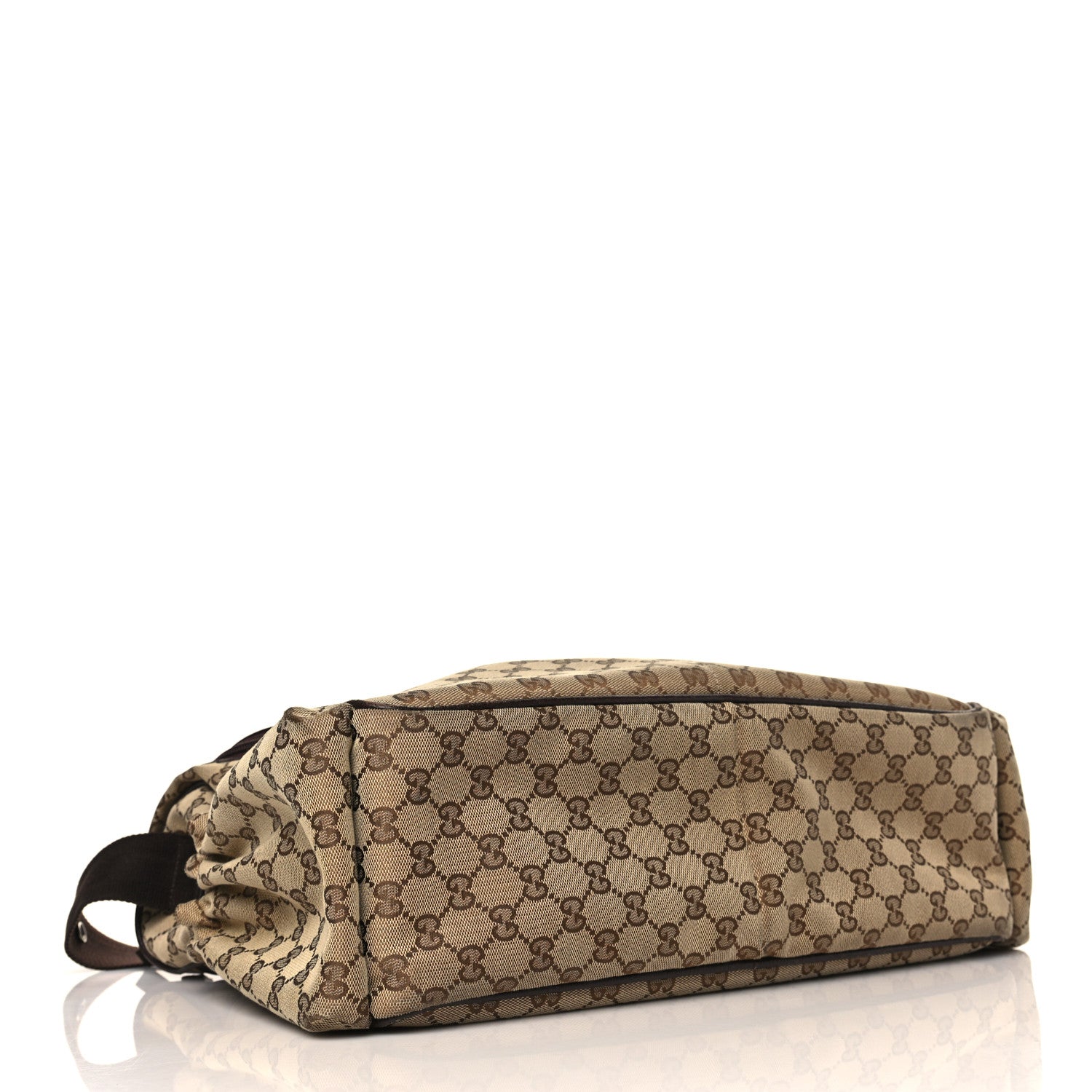 Gucci Monogram Natural Pigskin Large Diaper Bag Beige Ebony Cocoa Dark Chocolate 4 of 9