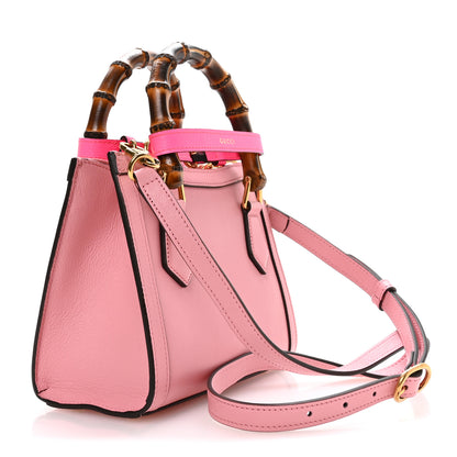 Gucci Wonka Grain Calfskin Mini Diana Tote Bag Wild Rose Fuxia Fluo 2 of 9