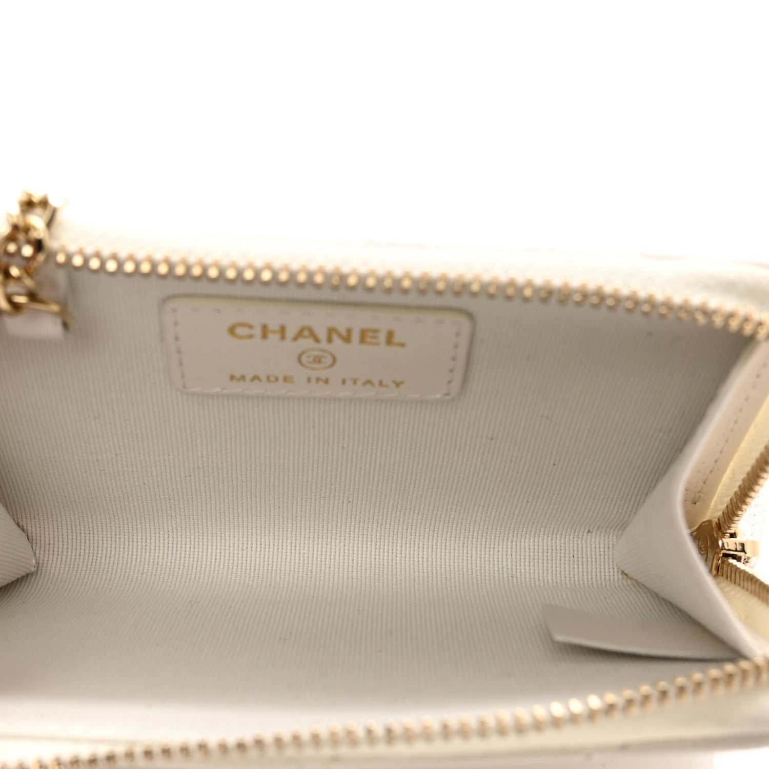 Chanel Caviar Quilted Zipped Key Holder Case White 5 of 8