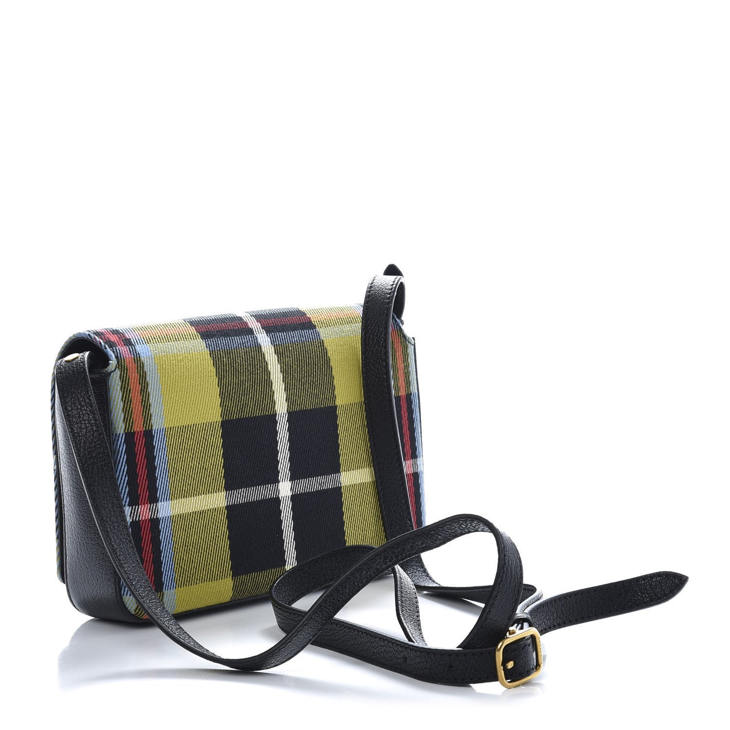Canvas Tartan Mix Hampshire Wallet on Chain Yellow Multicolor