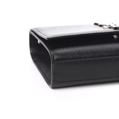 Saint Laurent Grain De Poudre Small Monogram Kate Satchel Black 7 of 9