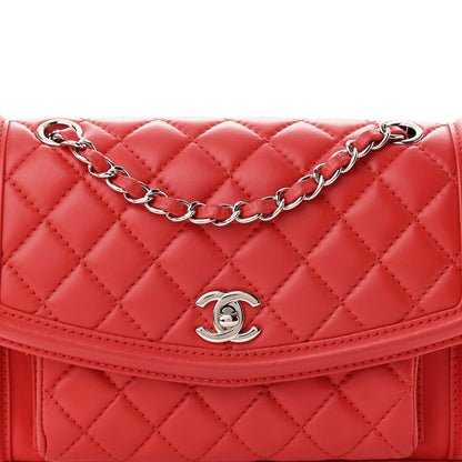 Chanel Lambskin Quilted Small Geometric Flap Red 8 of 11