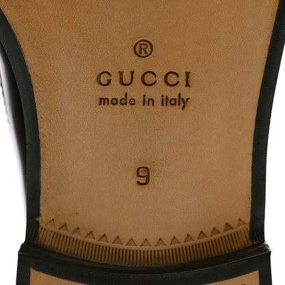 Gucci Mandala Goatskin Mens Horsebit Loafers 9 Black 7 of 10