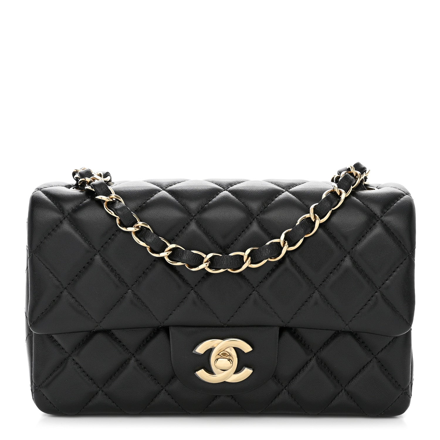 Chanel Lambskin Quilted Mini Rectangular Flap Black 1 of 12