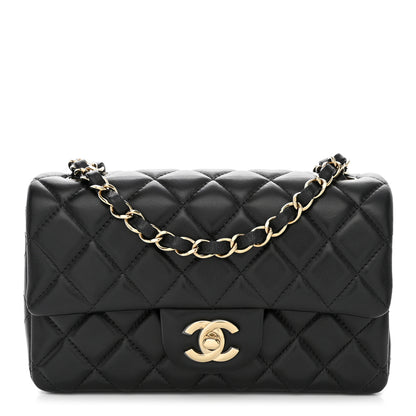 Chanel Lambskin Quilted Mini Rectangular Flap Black 1 of 12