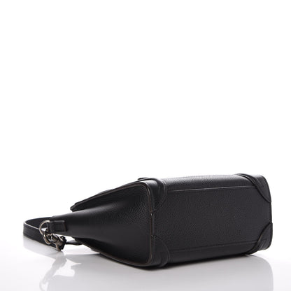 Celine Drummed Calfskin Nano Luggage Black 5 of 9