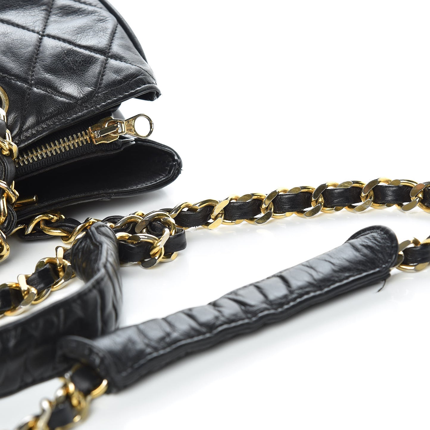 Lambskin Quilted Shoulder Bag Black