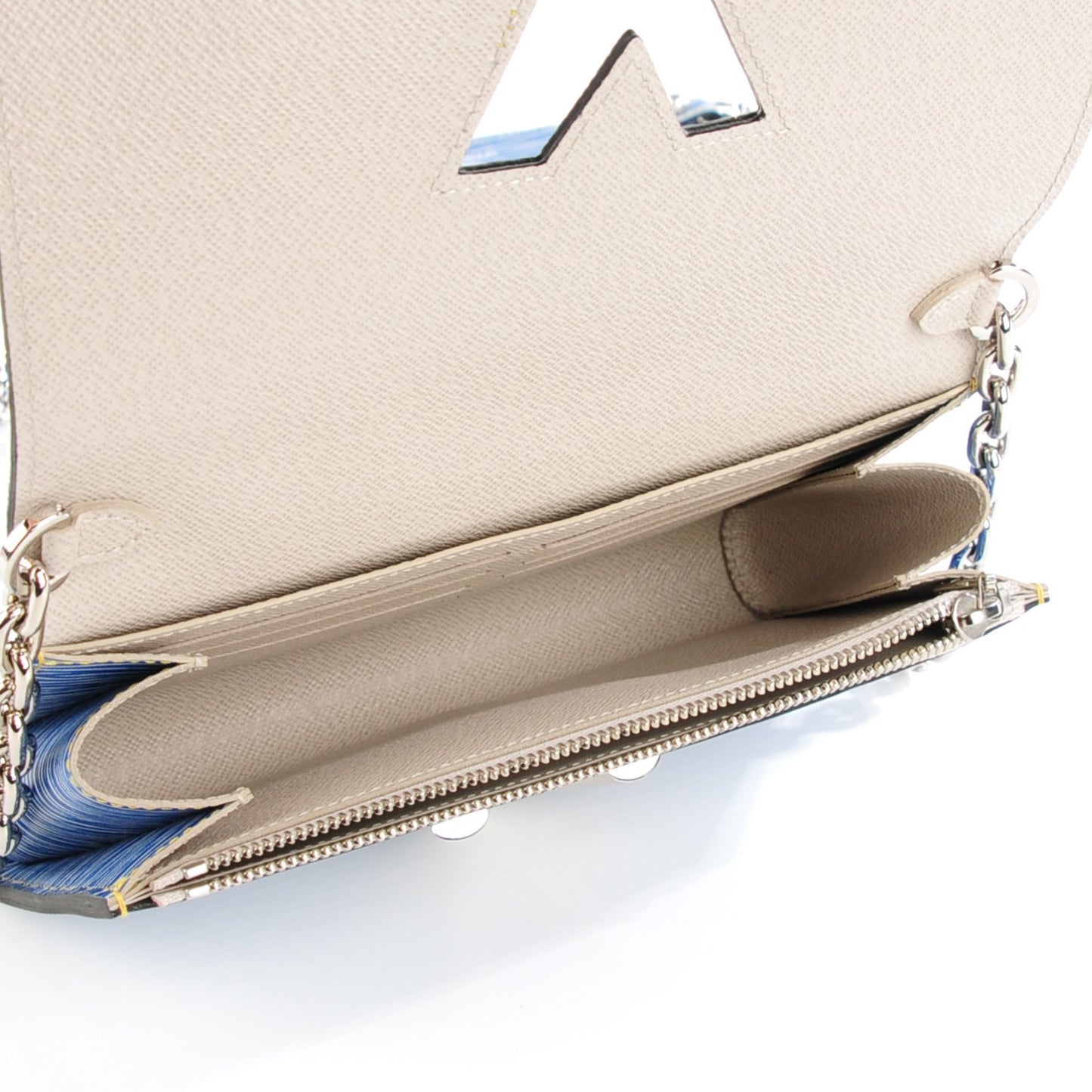 Epi Twist Chain Wallet Denim Light