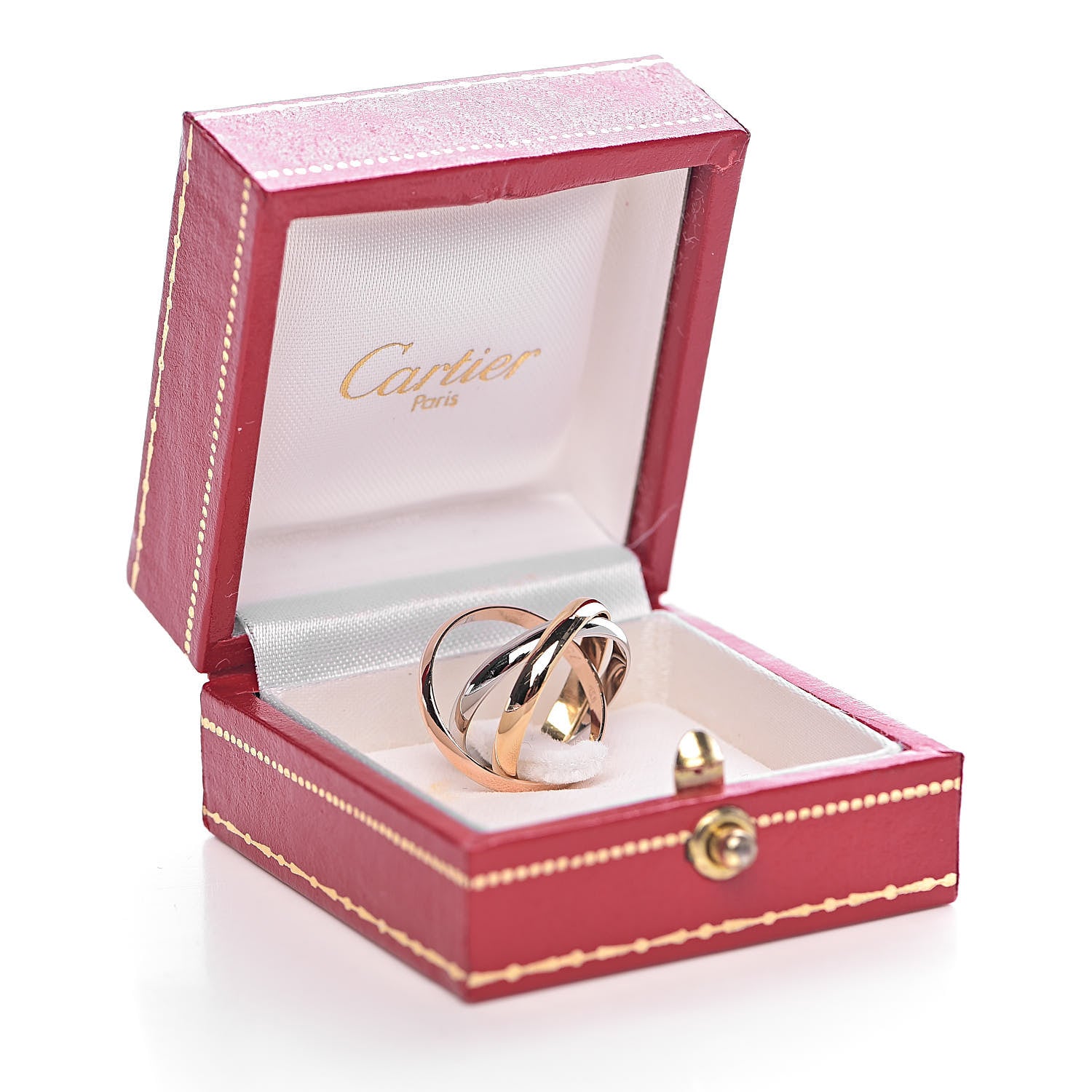 Cartier 18K Pink Yellow White Gold Small Trinity Ring 50 5.25 7 of 7