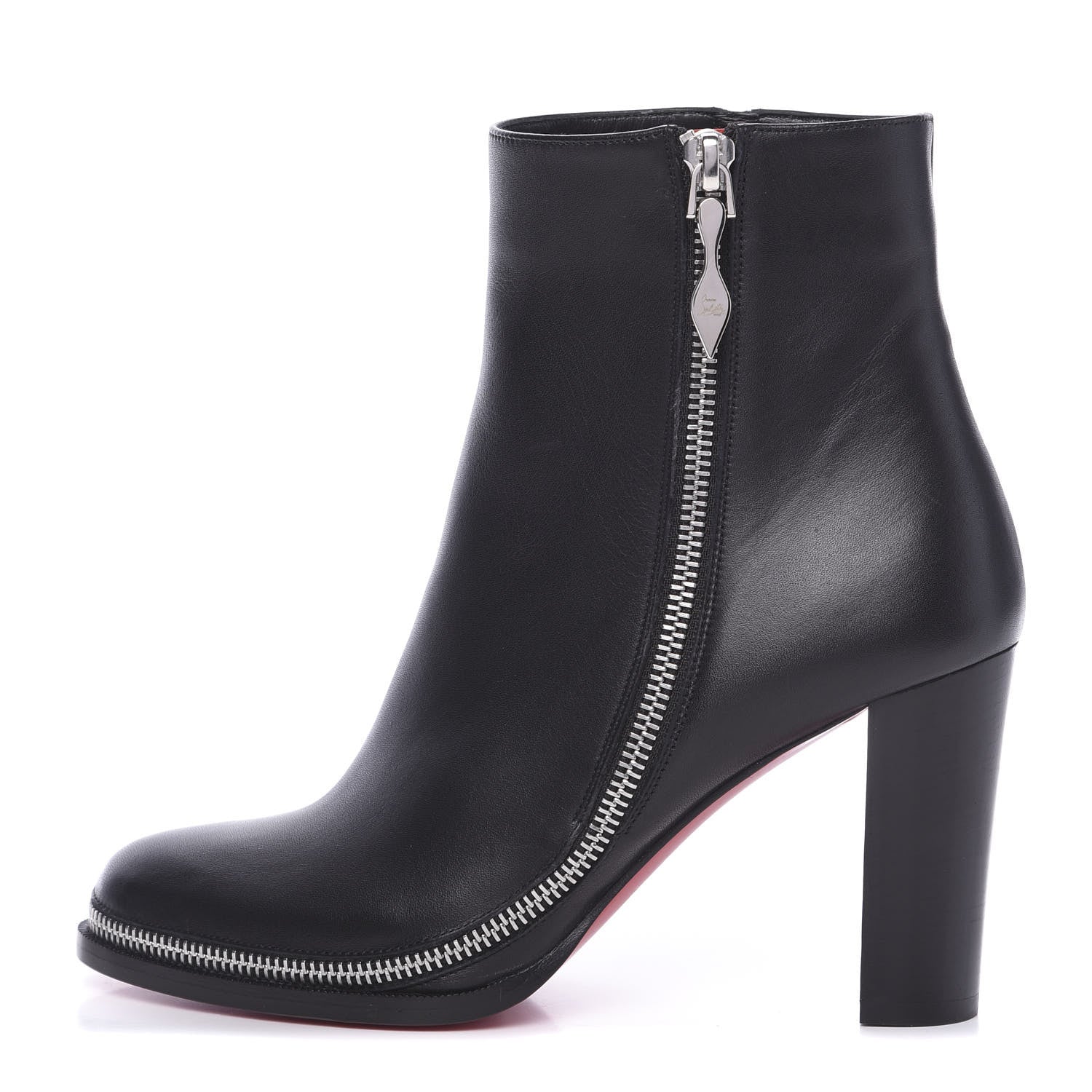 Christian Louboutin Calfskin Telezip 85 Ankle Bootie 37 Black 1 of 6