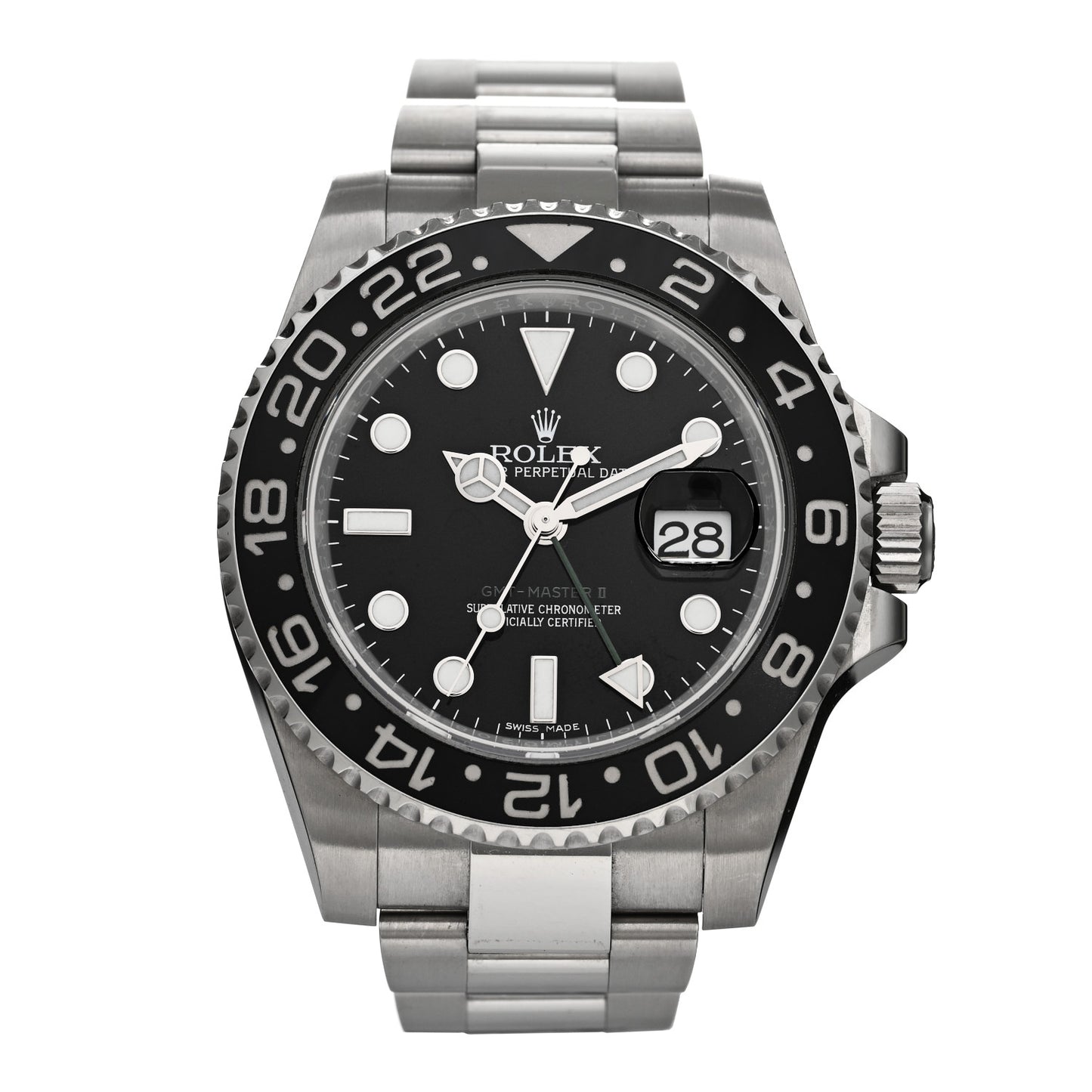 Stainless Steel 40mm Oyster Perpetual Date GMT Master II Watch Black 116710LN