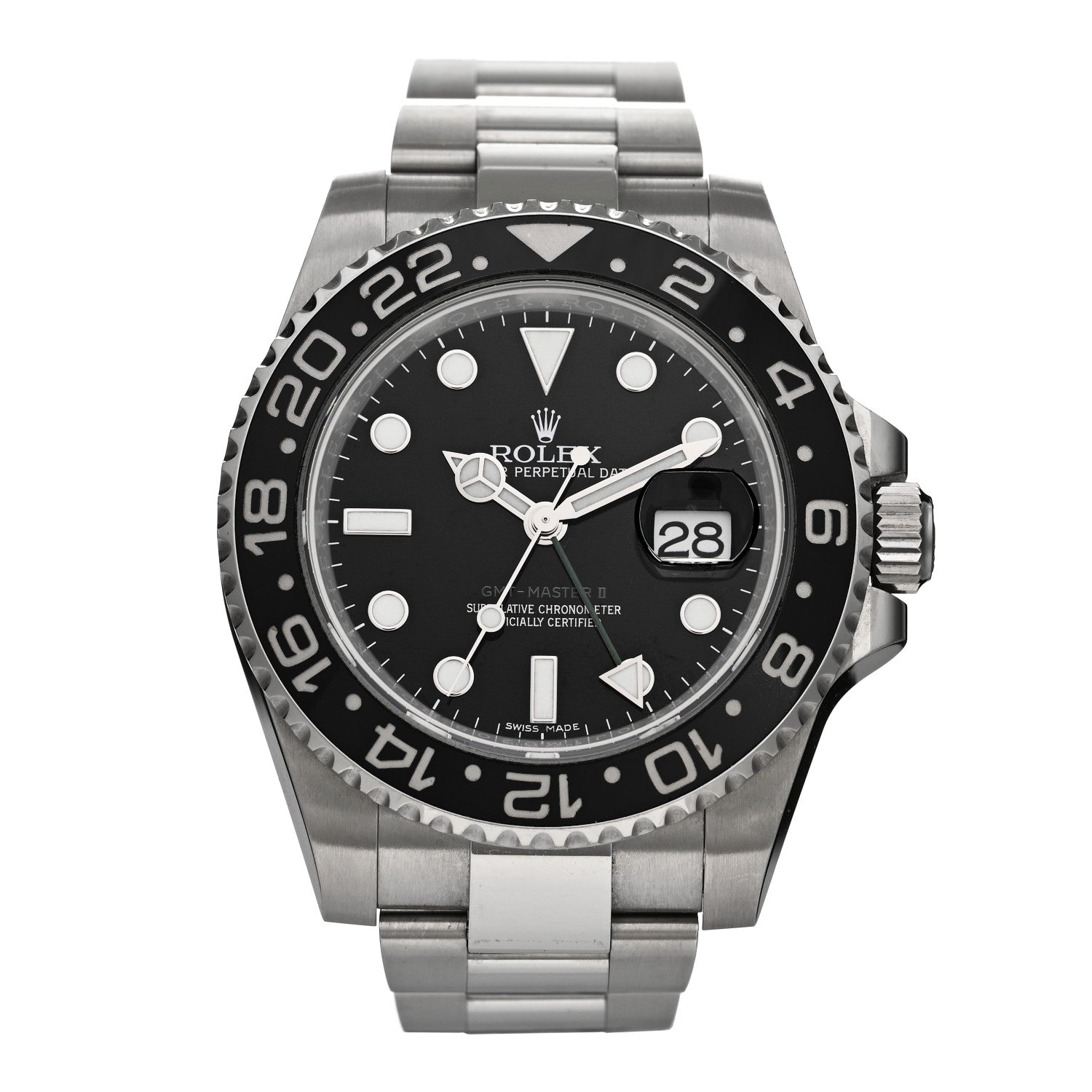 Rolex Stainless Steel 40mm Oyster Perpetual Date GMT Master II Watch Black 116710LN 1 of 5