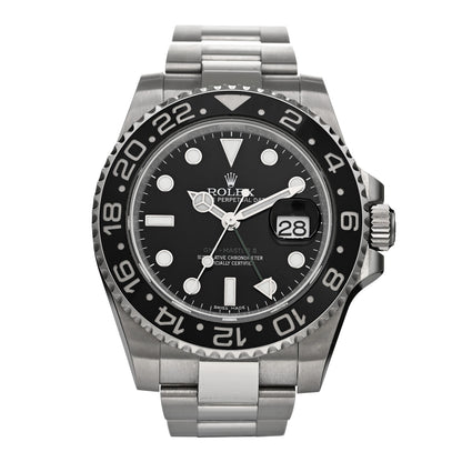 Rolex Stainless Steel 40mm Oyster Perpetual Date GMT Master II Watch Black 116710LN 1 of 5