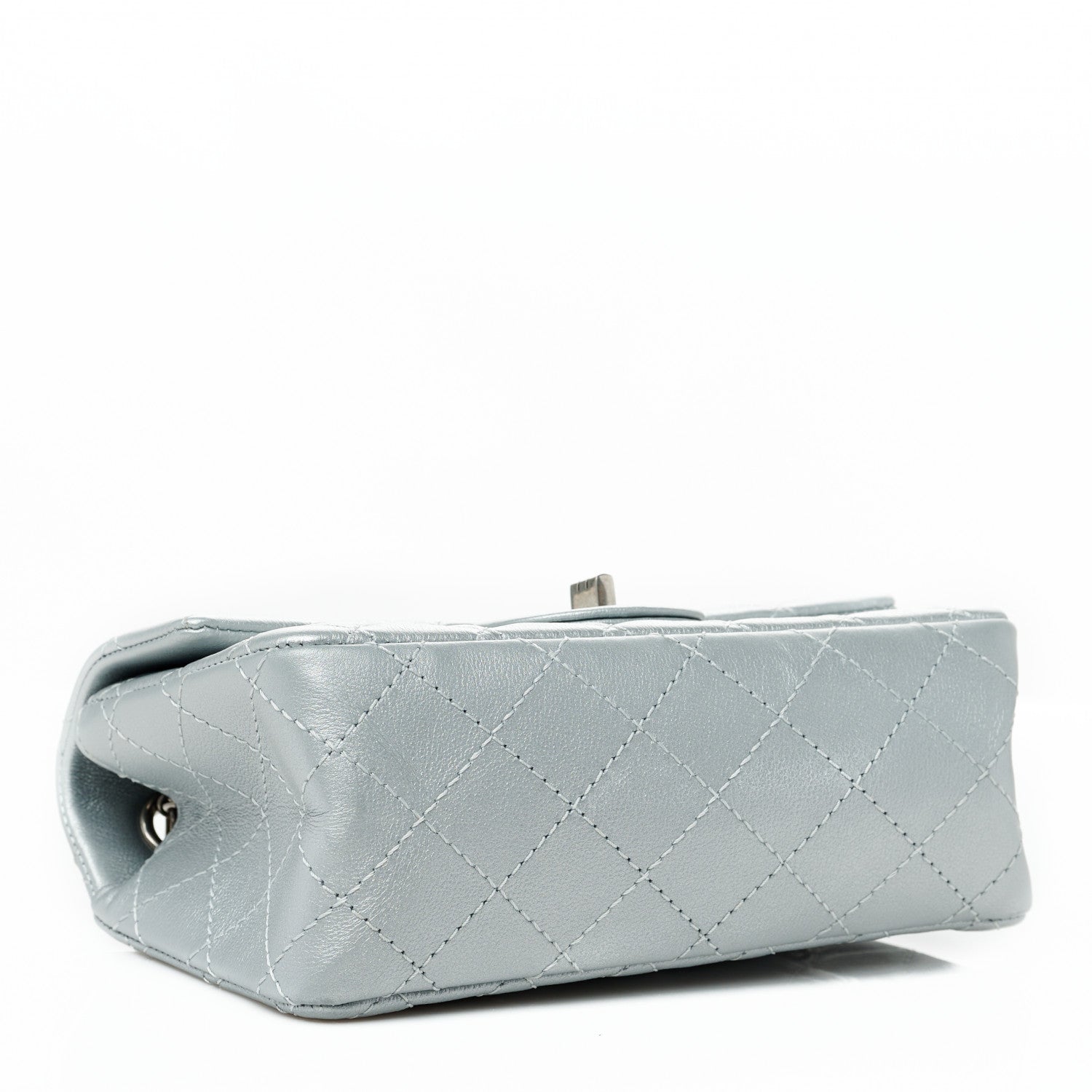 Chanel Metallic Grained Calfskin Quilted 2.55 Reissue Mini Flap Silver 3 of 9