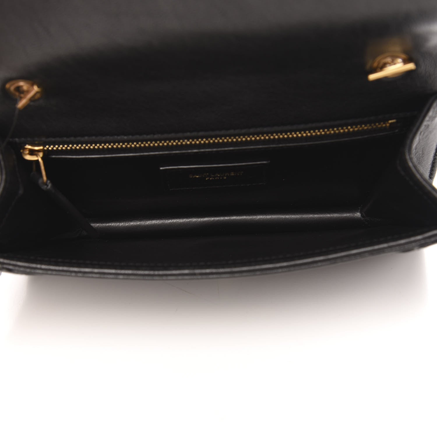 Saint Laurent Lambskin Matelasse Amalia Chain Shoulder Bag Black 5 of 9