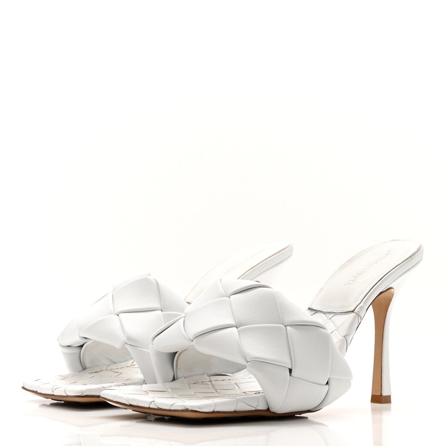 Bottega Veneta Nappa Maxi Intrecciato Lido Mule Sandals 41 Optic White 3 of 13