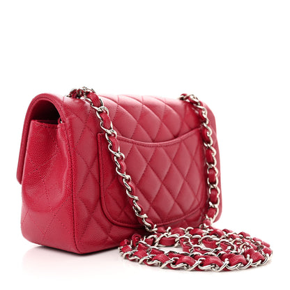 Chanel Caviar Quilted Mini Rectangular Flap Dark Pink 3 of 11