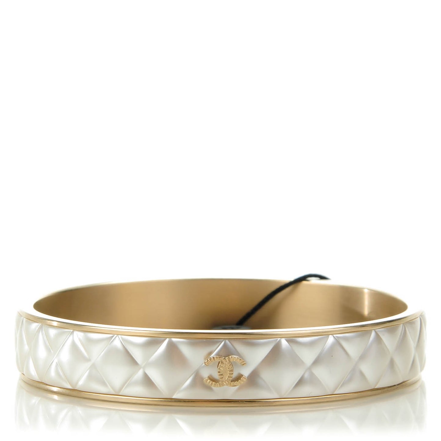 Quilted CC Bangle Silver Gold