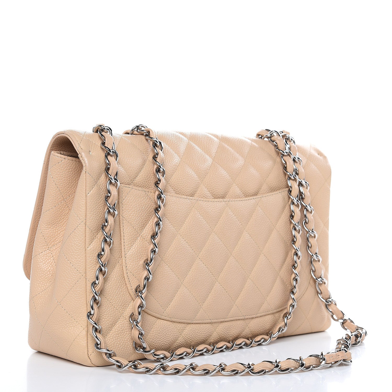 Chanel Caviar Quilted Jumbo Single Flap Beige Clair 3 of 11