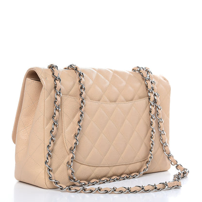 Chanel Caviar Quilted Jumbo Single Flap Beige Clair 3 of 11