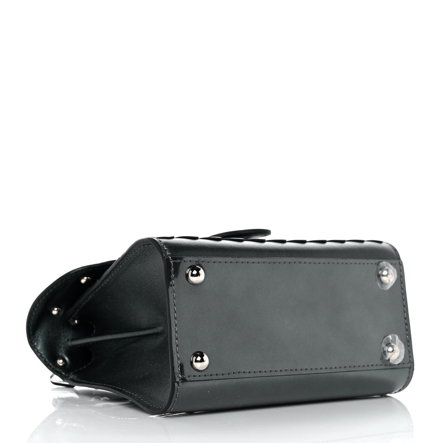 Delvaux Calfskin Iron Shield Mini Brillant Satchel Black 3 of 7